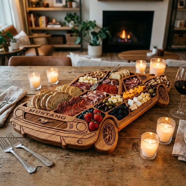 Handcrafted Wooden Mustang Charcuterie Board