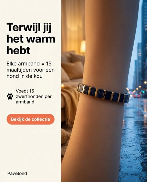 Elke armband voedt 15 honden.