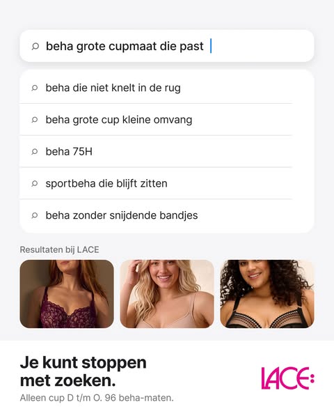 Alleen beha's in cup D t/m O