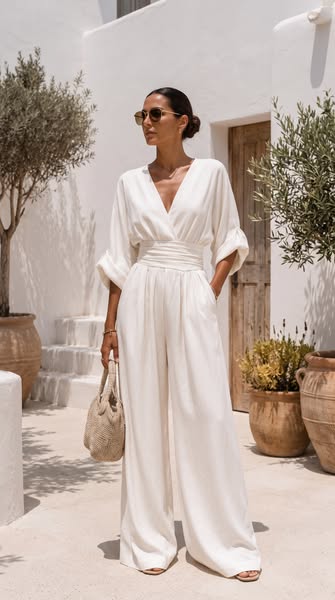 HORTENSIA | Vestido largo de gasa con escote en V