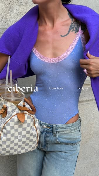 Cami Lace Bodysuit Periwinkle