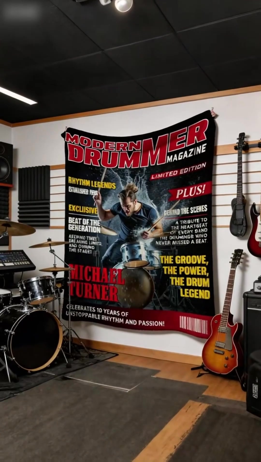 Personalized Modern Drummer Magazine Cover Blanket