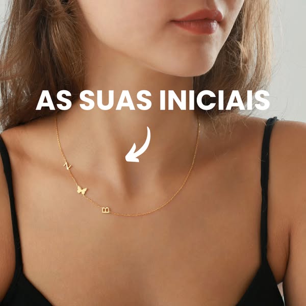 Colar de Iniciais Laterais Personalizado
