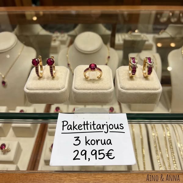 Punaiset korut jopa -80%.