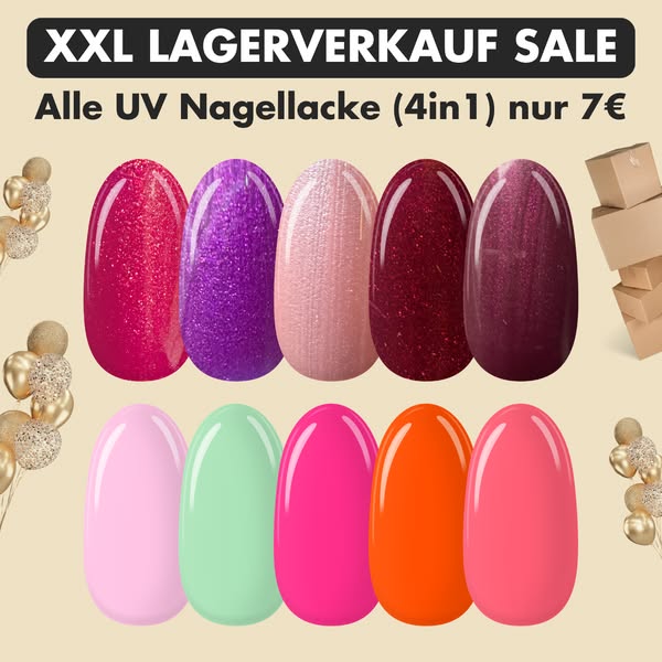 Jetzt: UV Nagellack 4in1 - XXL Lagerverkauf Sale (Alle Farben nur 7€) bei Colour Flash