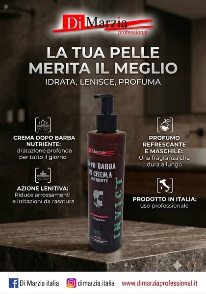 Crema dopobarba Idratante Di Marzia MAXI FORMATO 250ml INVICT