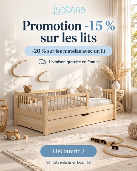 Promotion -15 % sur les lits