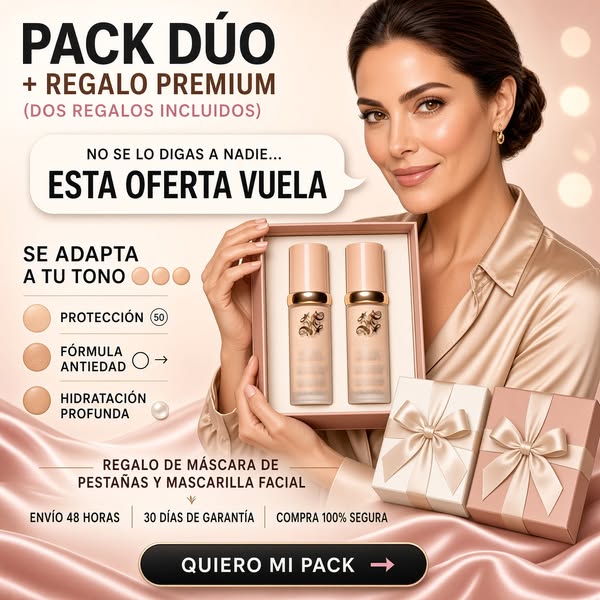 2 BASES + REGALO MASCARA PESTAÑAS + MASCARILLA FACIAL