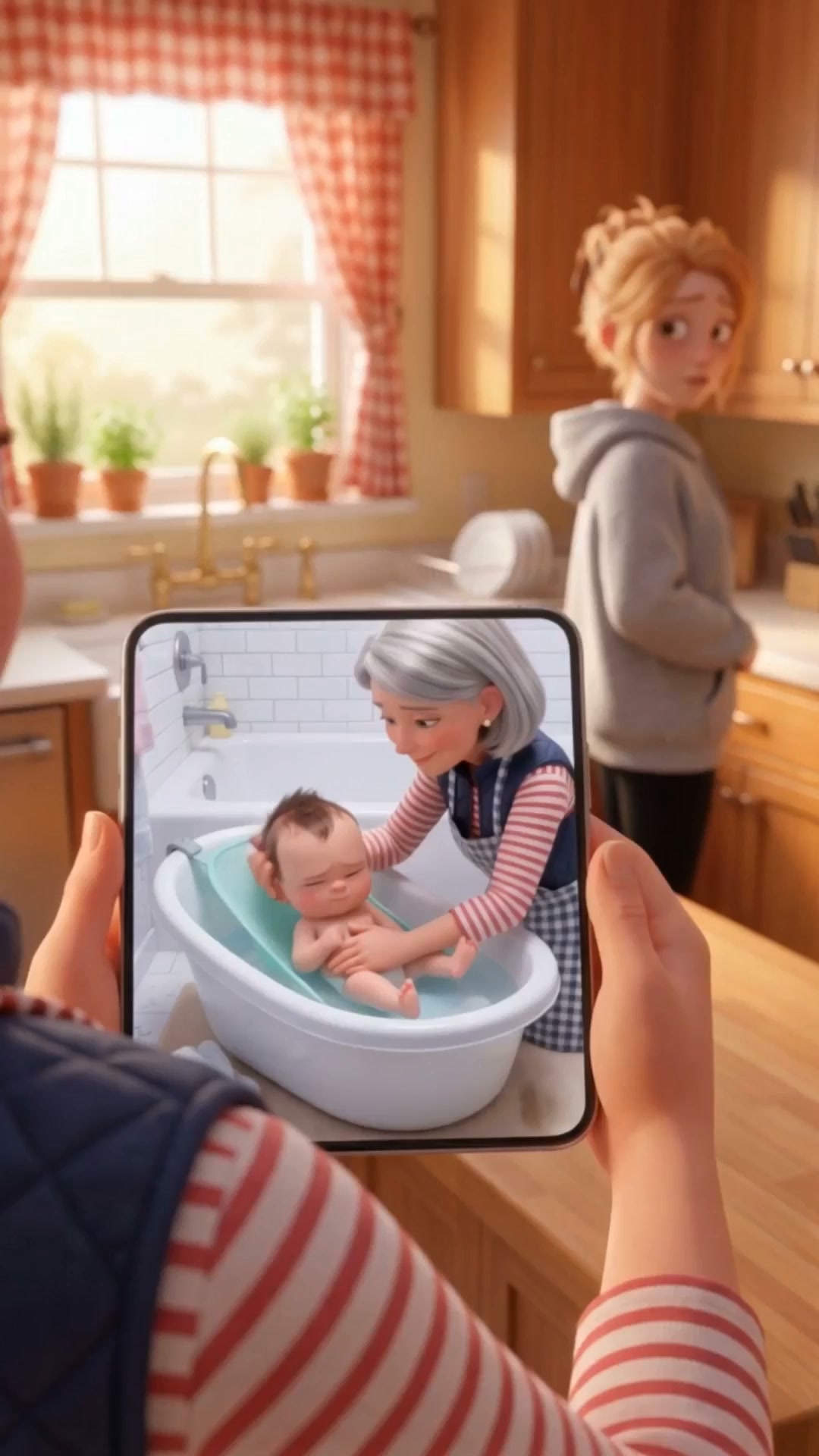 Still bending over the baby tub?