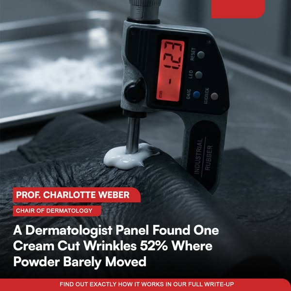 A Dermatologist Panel Found One Cream Cut Wrinkles 52% Where Powder Barely Moved