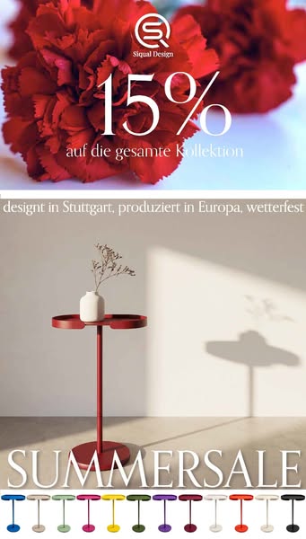 Summersale bei uns: 15% auf ALLE Metallmöbel - nur noch bis 01.08.!