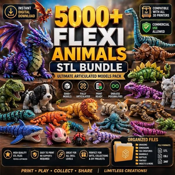 5000+ Articulated Animals – Instant Download