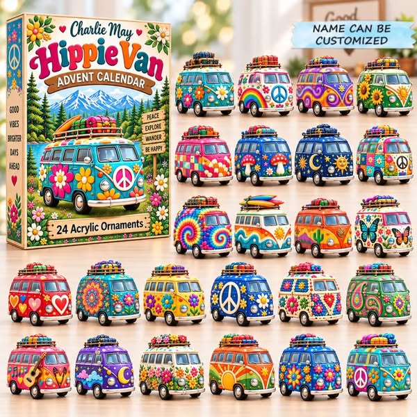 Custom Name Hippie Van Advent Calendar 2026 QTCUZ GFTONPT1041 - BUY 1