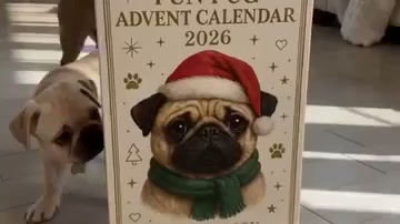 24-Day Pug Advent Calendar 2026 – 24 Cute Pug Figurines Christmas Cou