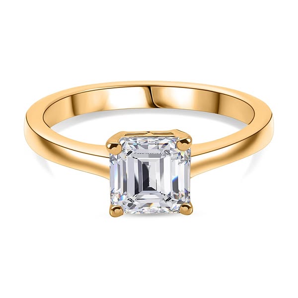 £37.99 | Moissanite Asscher-Cut Solitaire Ring 1.163ct