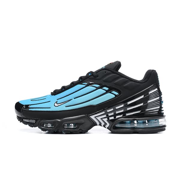 Air Cushion Men's Trainers Black Light Blue-10