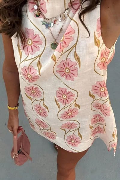 Chic Ease Print Sleeveless Mini Dress