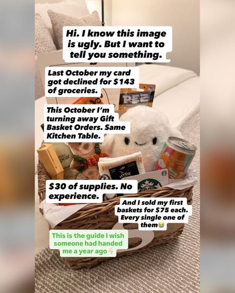 Build gift baskets people pay $75–$125 for, from your kitchen table