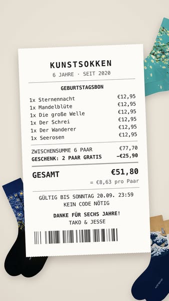 6 Paar für 51,80 €