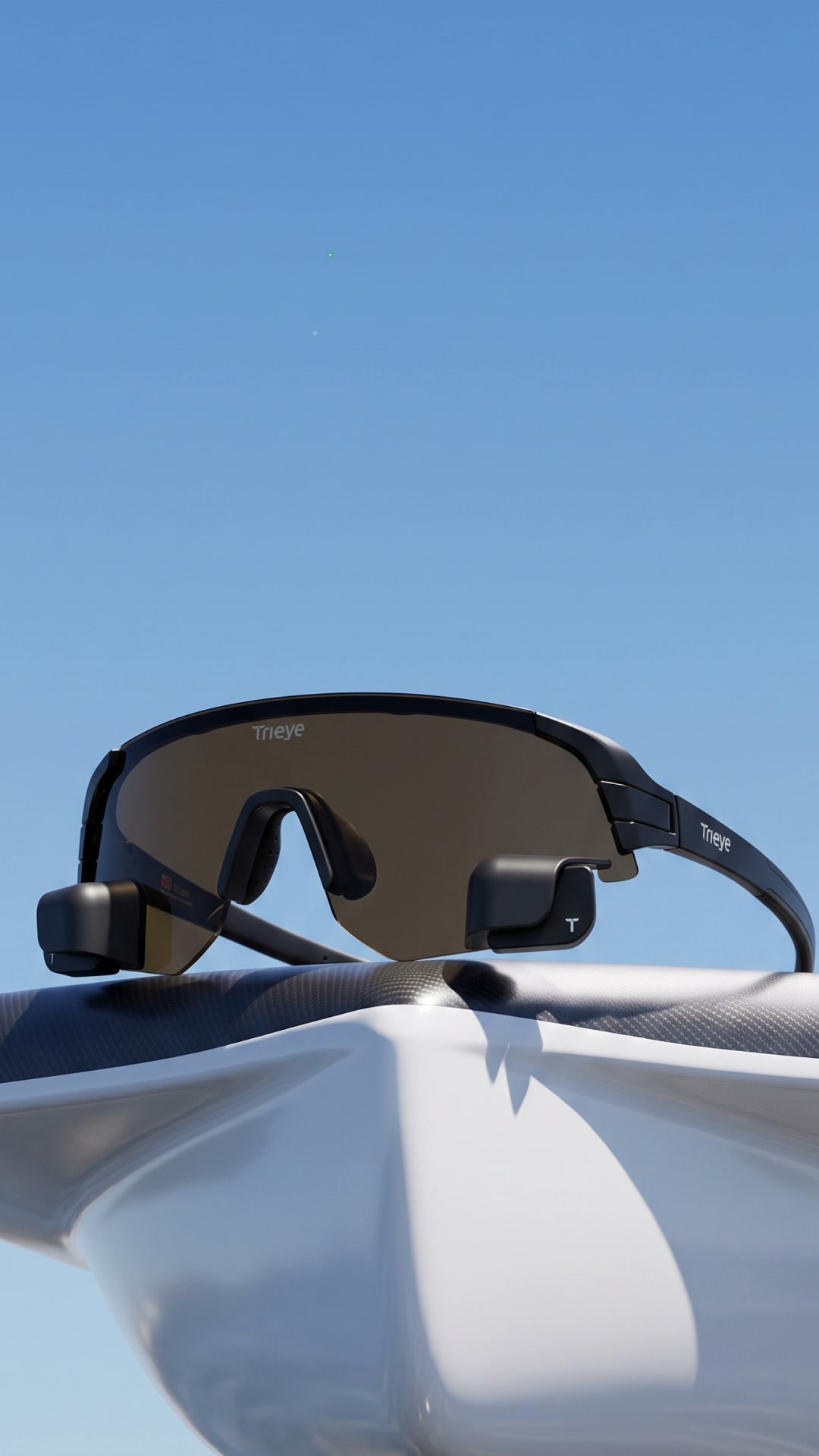 Eyewear with integrated rearview mirror