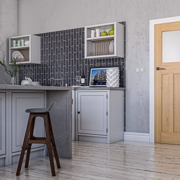 Deanta Cambridge Un-Finished Internal Oak Door with Obscure Glass - 19