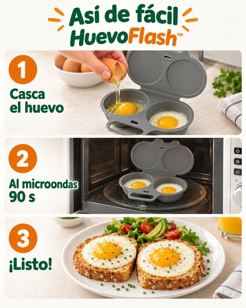Huevos perfectos en 90 segundos