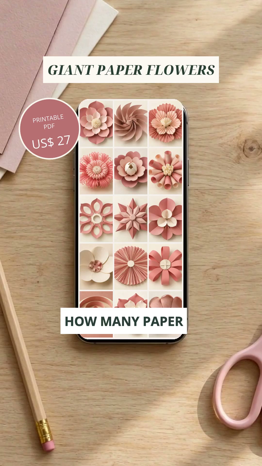 50 Giant Paper Flowers, Step by Step