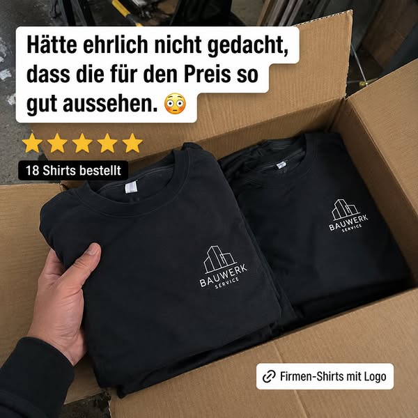 Firmenshirts mit Logo - heute mit 40% Rabatt