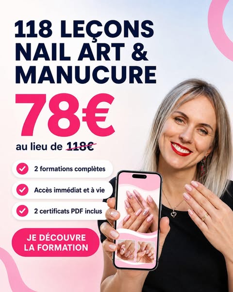 Offre spéciale : 59 leçons techniques + 59 leçons de Nail Art = 79 € au lieu de 118 €