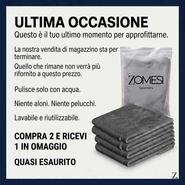 Il panno magico che pulisce con l'acqua