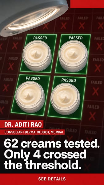 62 creams tested. Only 4 crossed the threshold.