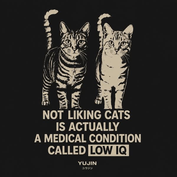 Low IQ Cat T-Shirt | Yūjin Japanese Anime Streetwear Clothing