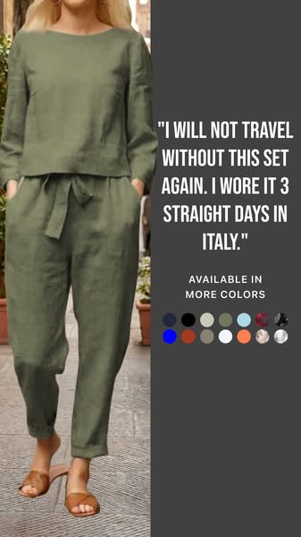 Travel A Lot? I Spend Every Weekend Traveling and I Will Only Wear This Cotton Linen Set: You Don’t Have to Iron! - Trendy Fashion Journal