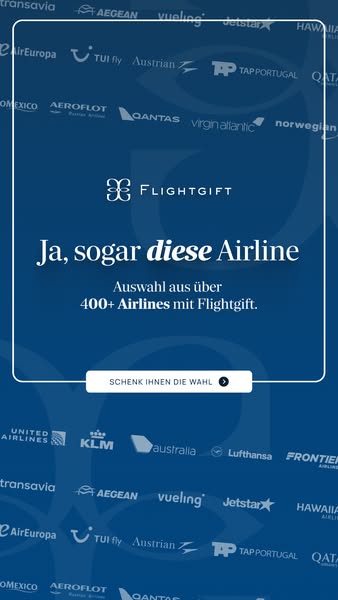 Für Flüge mit mehr als 400 Fluggesellschaften einlösbar