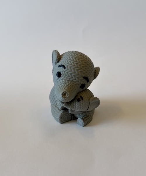 Elefant med barn/børn Elefant med 1 barn - Lille - 6 cm høj