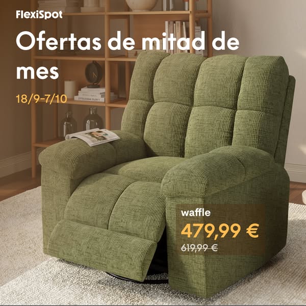 140 € de ahorro en tu próximo sillón favorito.