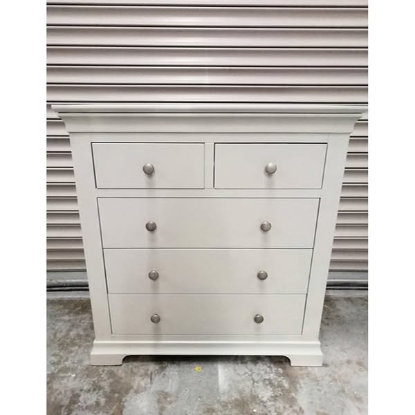 Chantilly Pebble Grey 5 Drawer Chest