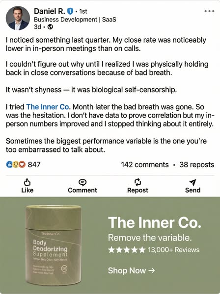 Cortisol Makes Bad Breath Worse Before Every Important Meeting. Here's the Fix
