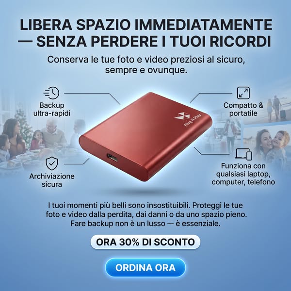 Archivia foto e video in modo rapido e sicuro.