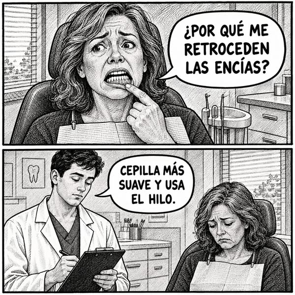 Misma encía. Misma mujer. Dos destinos distintos.