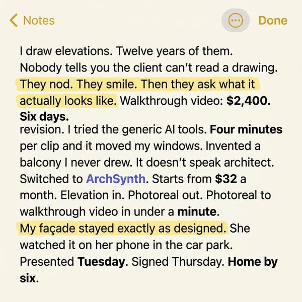You drew the elevation. Why are you paying $450 and waiting six days for someone else to render it?