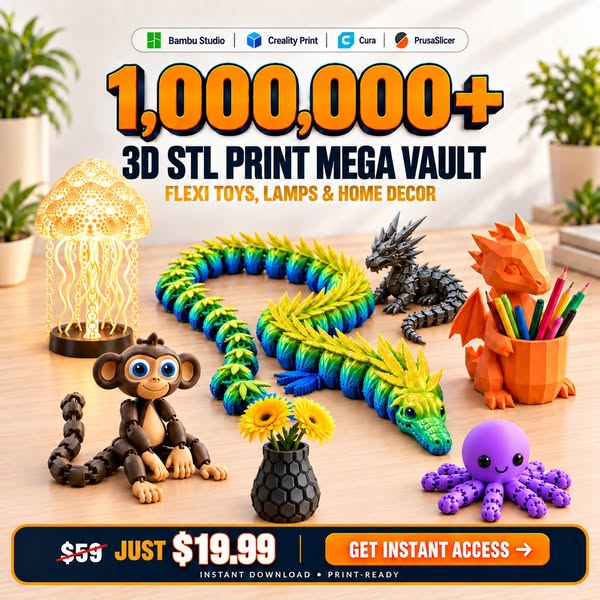 Mega 3D STL Bundle | 1,000,000+ Premium 3D Models. | STL & 3MF Files