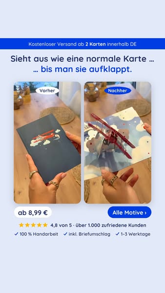3D Pop-Up Karten ab 8,99 €