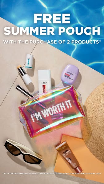 Get your free L'Oréal Paris summer pouch
