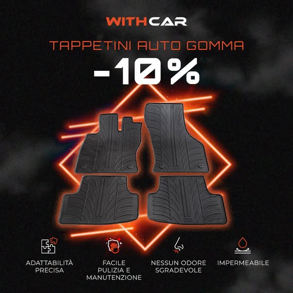 Tappetini auto gomma -10%