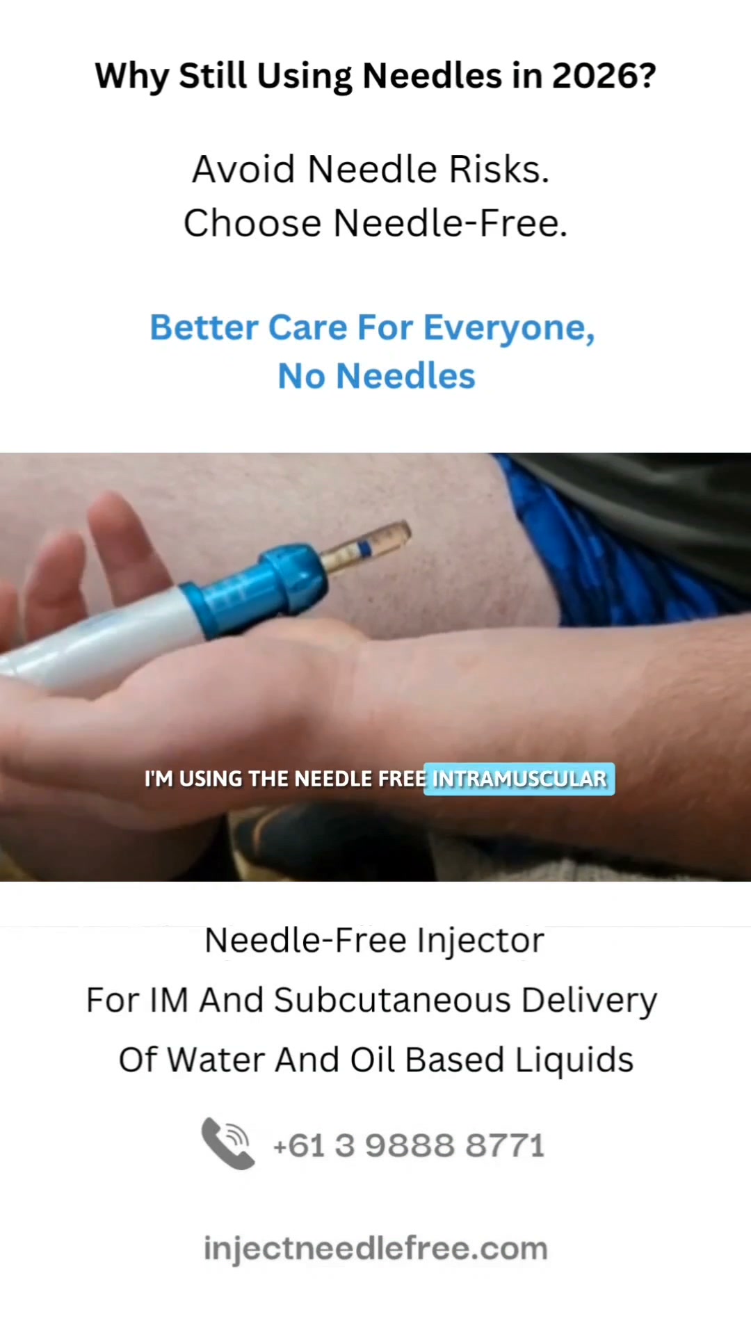 Needle-Free Injector for IM and Subcutaneous Delivery