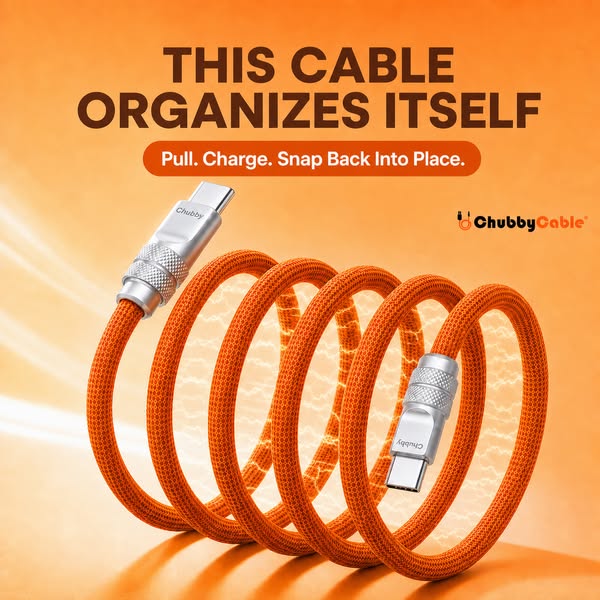 240W Magnetic Braided USB-C Fast Charging Cable | ChubbyCable