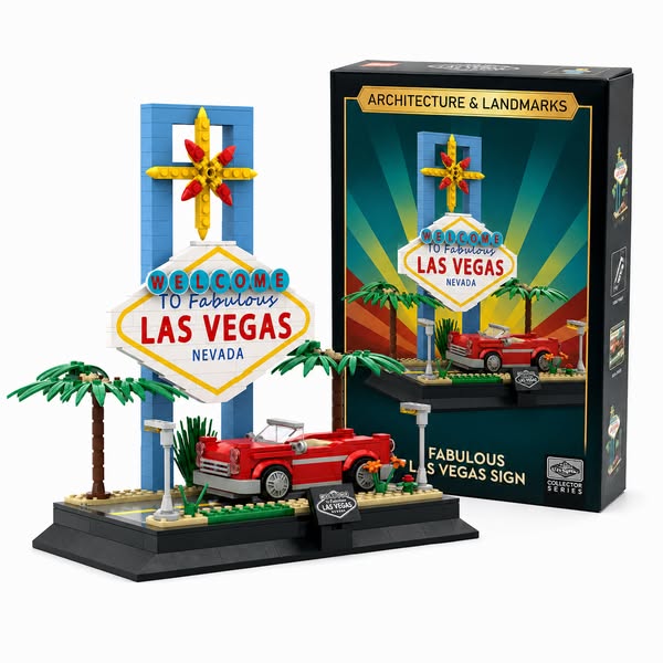Las Vegas Strip Landmark Building Set – Retro Route 66 Neon Display
