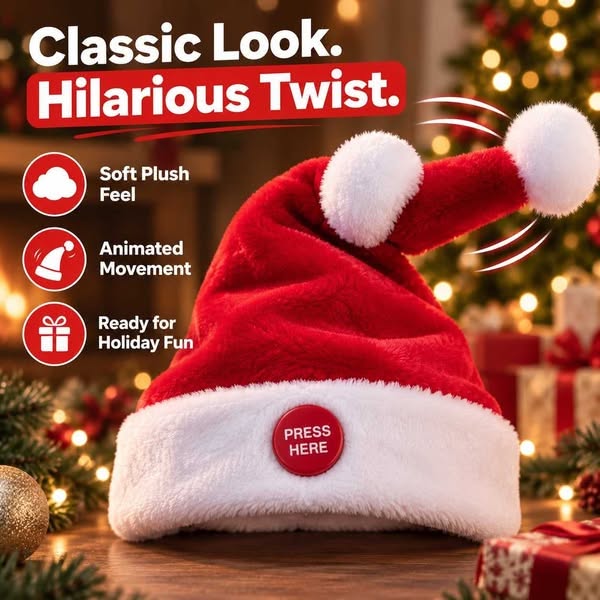 49% OFF | Singing & Dancing Santa Hat – The Ultimate Christmas Party Star