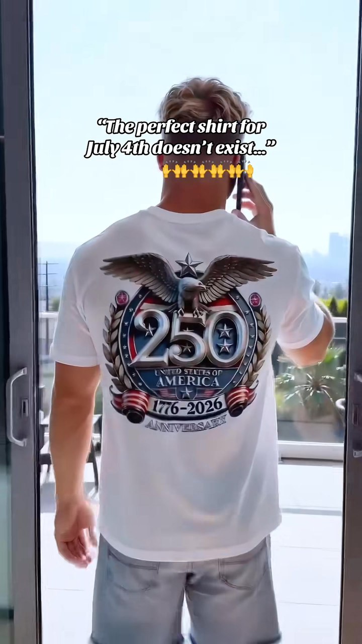 Men's Crew Neck Short-Sleeve "USA Anniversary Eagle 250" Graphic T-Shirt
